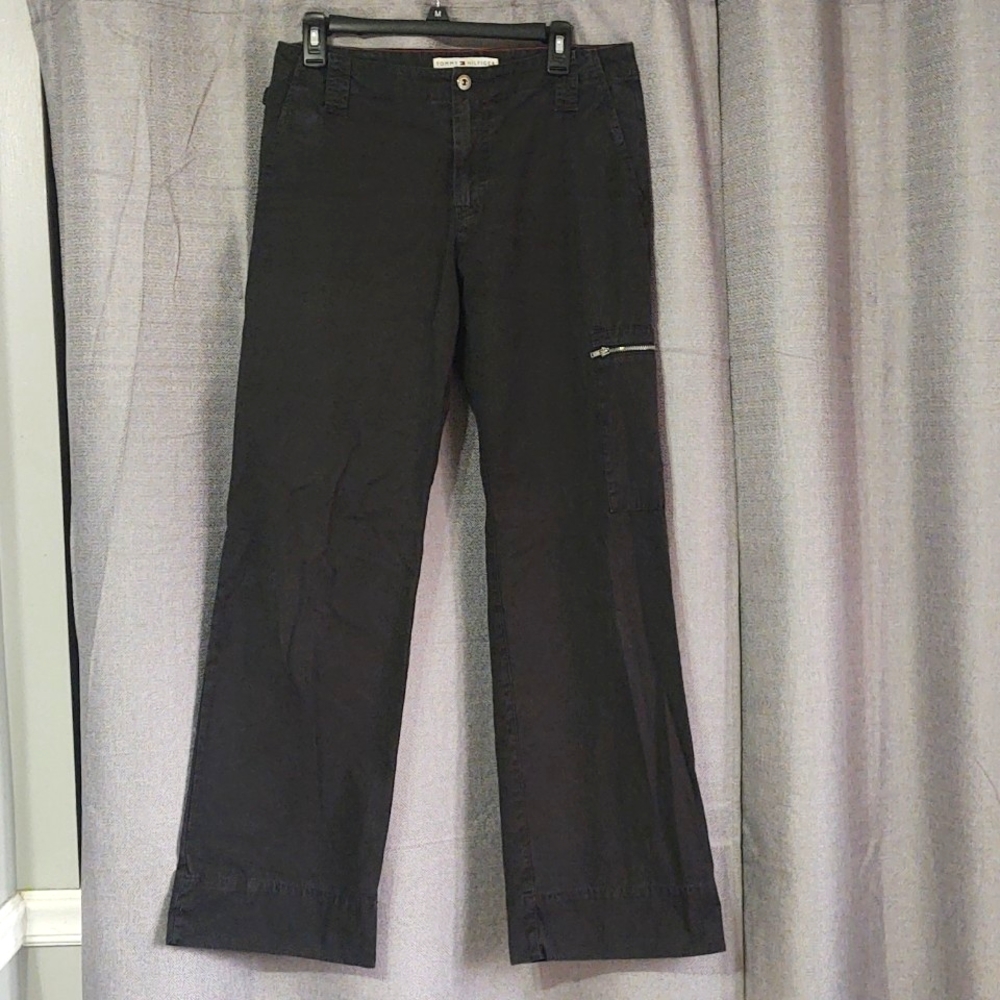Tommy Hilfiger Black, Wide-leg, Cotton, Cargo-Type Jeans Sz 6